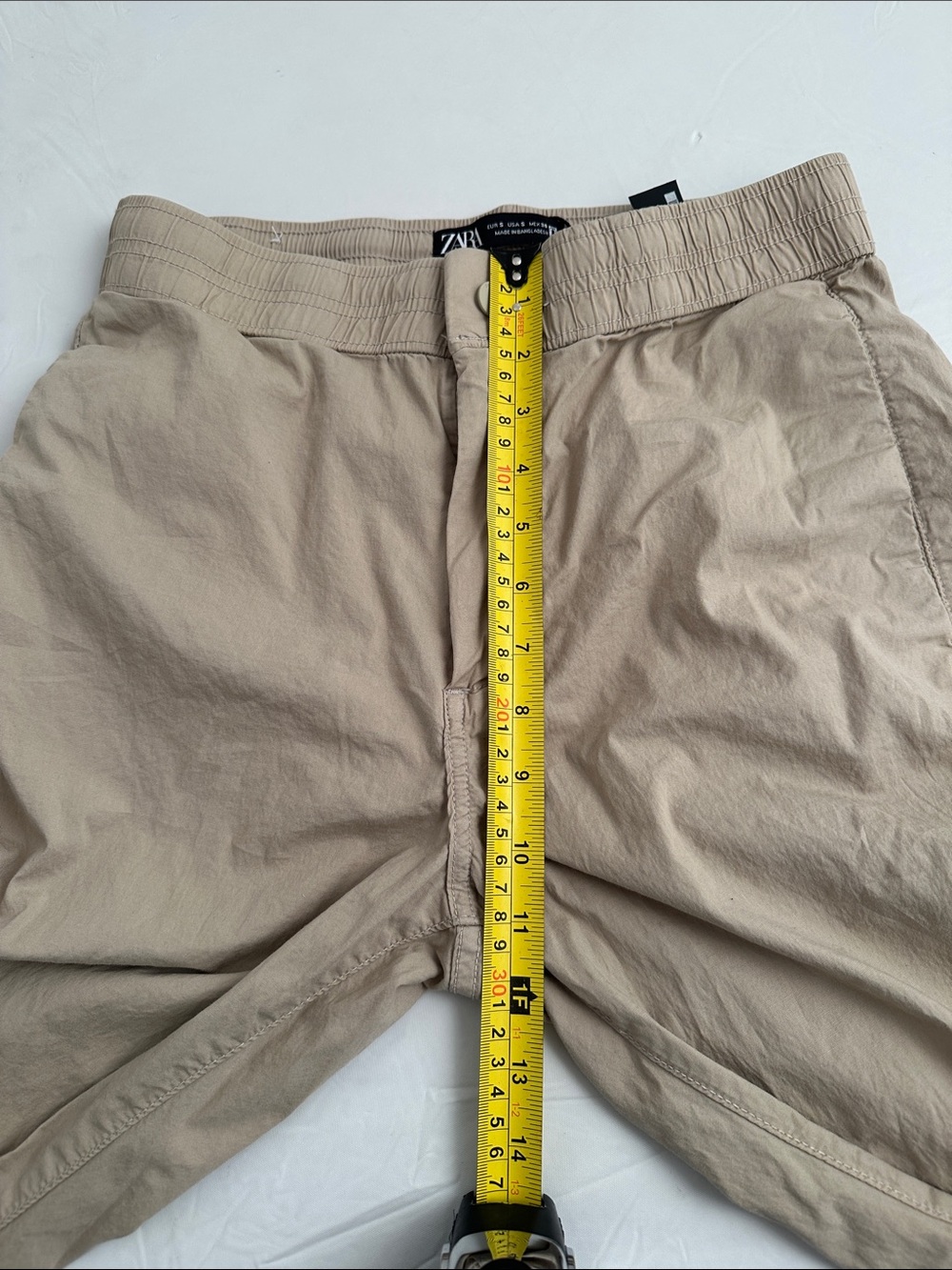 Zara tan lightweight poplin zip and snap jogger pants - Picture 7 of 9